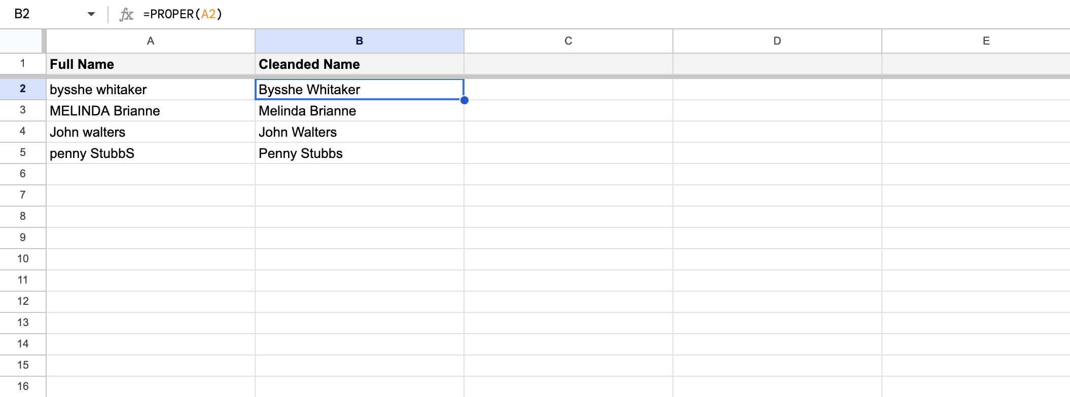 Change capitalization in Google Sheets