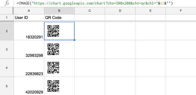 Crear códigos QR en las hojas de Google