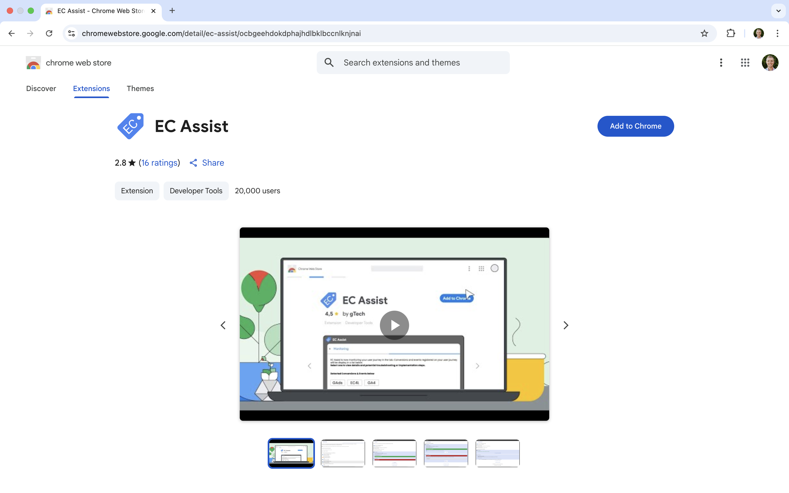 EC Assist extension in the Chrome Store