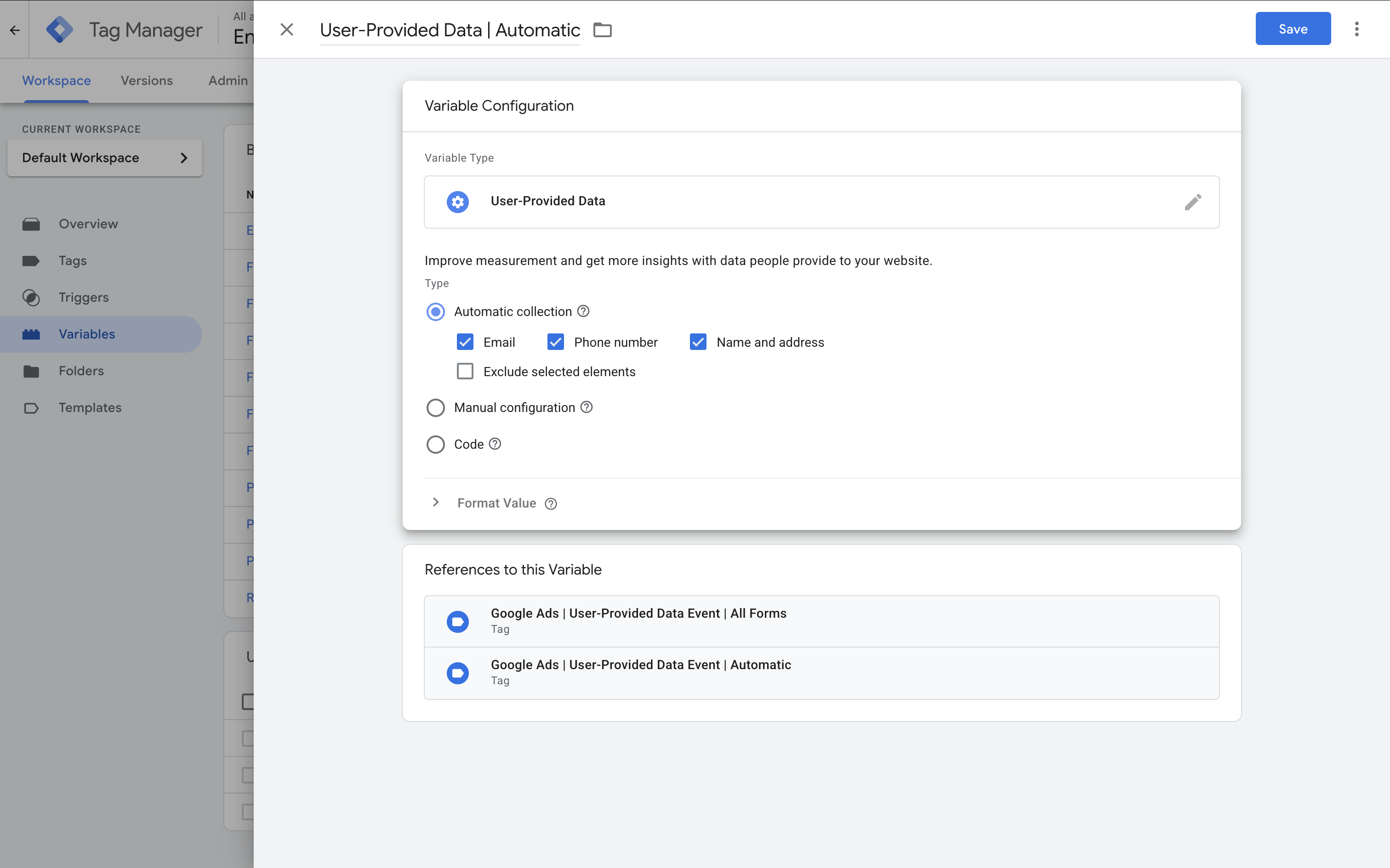 User-provided data variable in GTM, Google Tag Manager