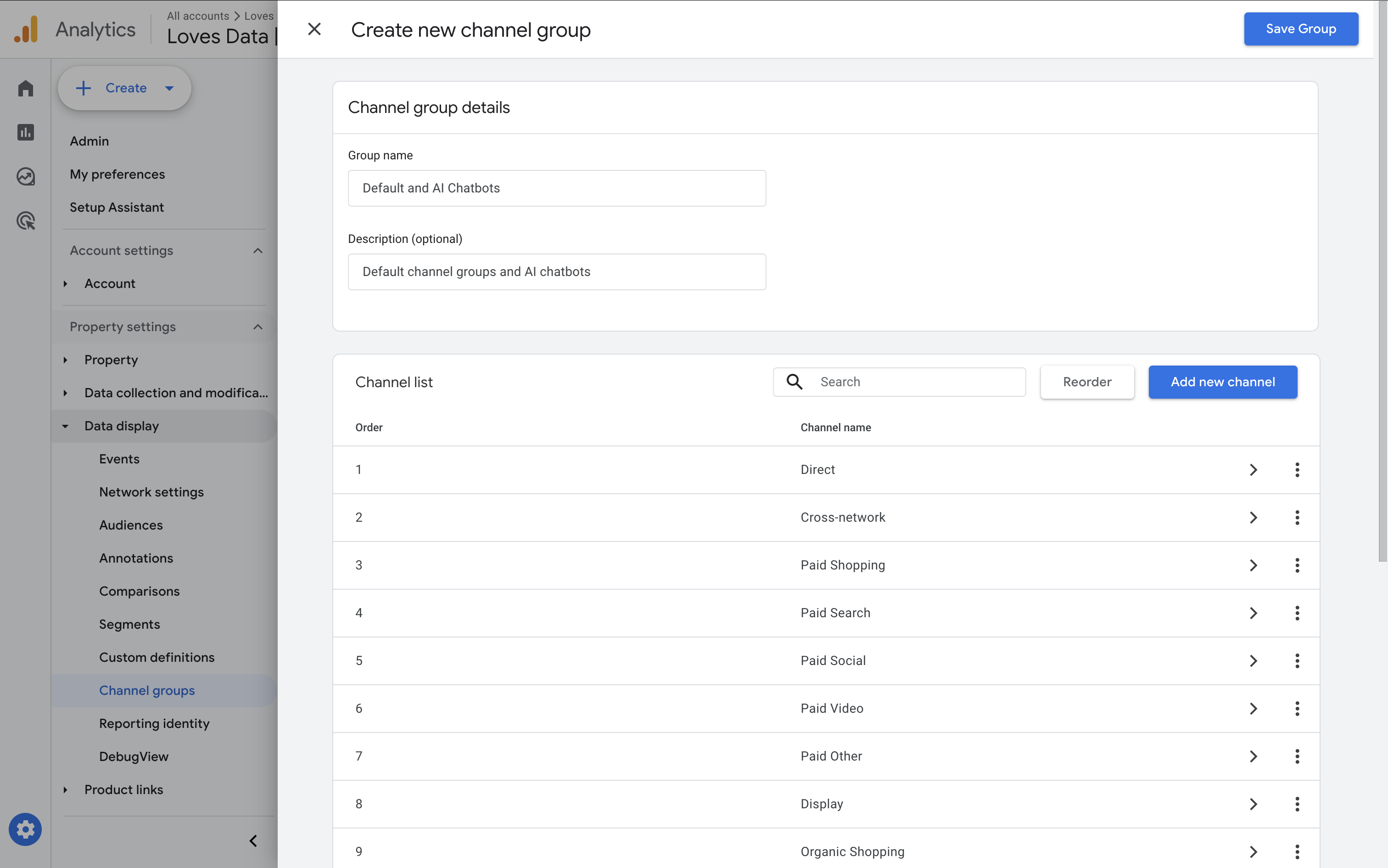 New channel group for AI traffic