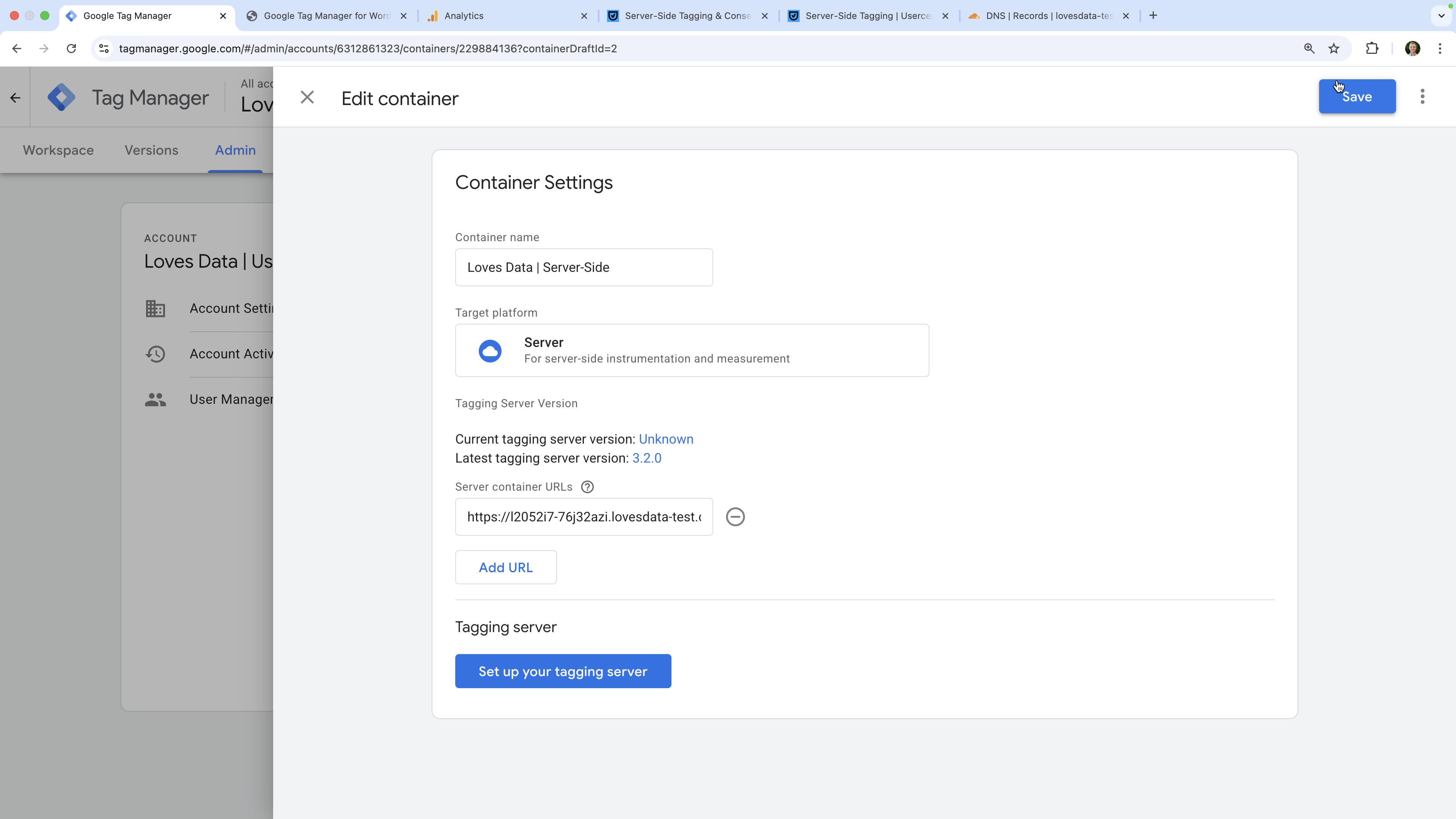 Custom domain configured in Google Tag Manager (GTM)