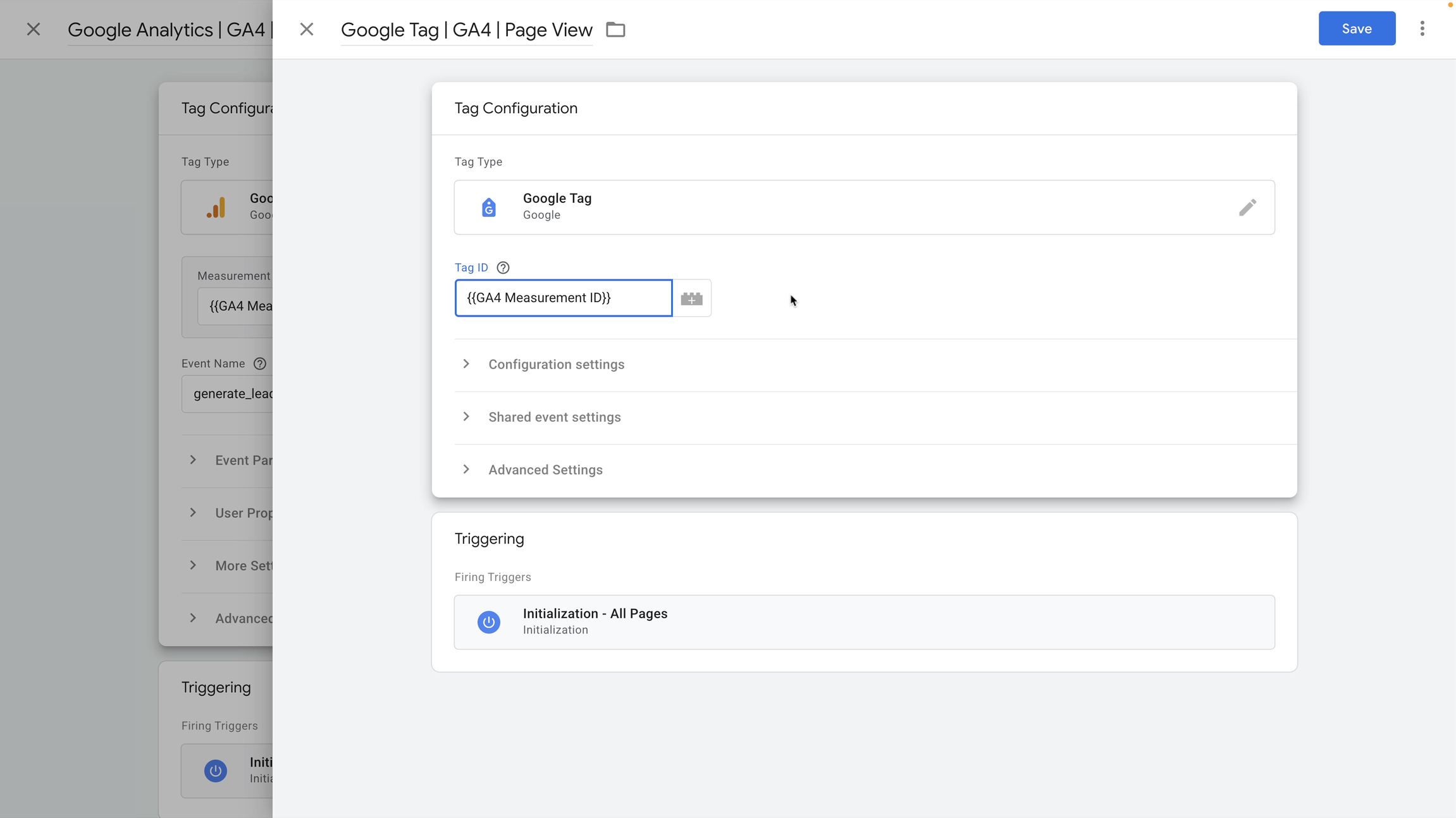 Google tag configured for Google Analytics