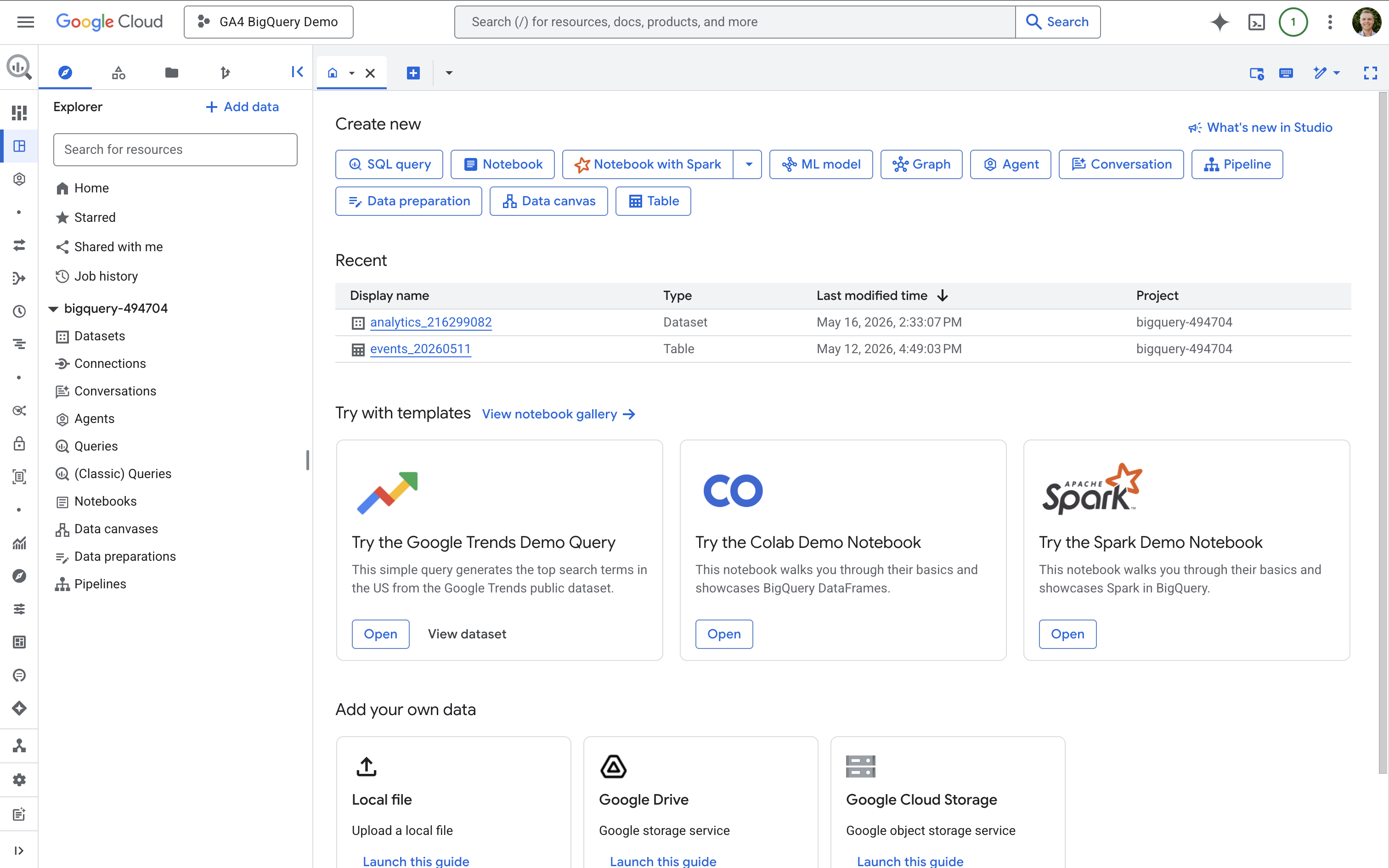BigQuery Explorer in Google Cloud